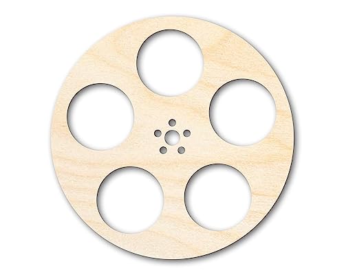 Unfinished Wood Film Reel Shape | Craft Cutout | up to 46" DIY 8" / 1/8"