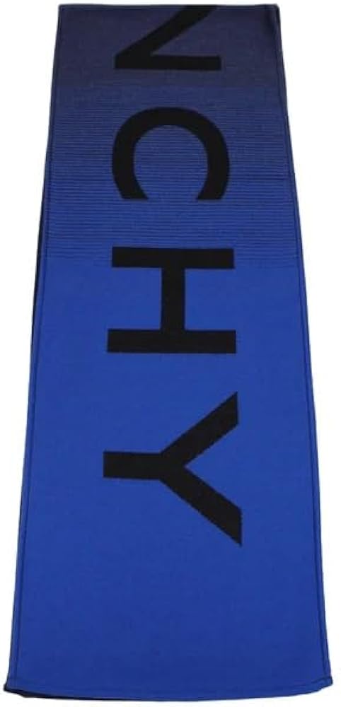 ✨GIVENCHY ジバンシー✨マフラー ウール混 4Gロゴ 紺 青 イタリア製 Givenchy Men's Blue Wool Scarf – 35 × 180 cm Wool–Silk Blend at