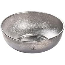 SILVERANT Titanium Camping Bowls, Titanium Plate Ultra Thick & Durable Tableware Single Wall Cookware Mess Kit with Carry Mesh Bag for Outdoor Backpacking Hiking - Crystallized
