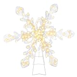 Mr. Christmas Twinkling LED Snowflake, Outdoor Christmas Decoration with Metal Easel and 4 Metal Stakes for Display, 35 Inches