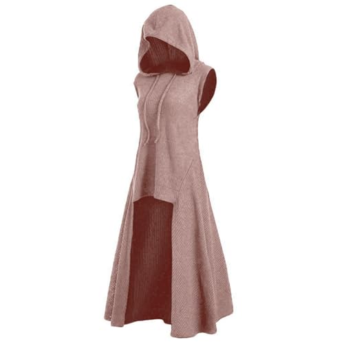 Duohropke Capa para mujer con capucha, disfraz de Assassins Creed, medieval, gótico, sudadera con capucha, talla grande, cosplay, vintage, abrigo, jersey, tallas grandes, mini vestido, irregular