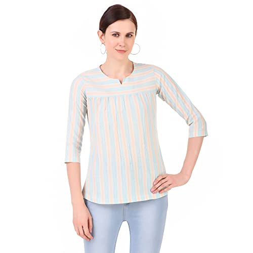 Image of ZUVINO Summer Cotton Tops for Women | Stylish Casual Tops for Jeans | Formal Tops for Women | Long Tops for Women | Trendy Tops for Plus Size Women | Basic Tops for Everyday Wear.