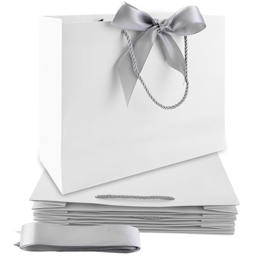 Sacs Cadeaux pour Mariage et Fêtes : 24 Sacs en Papier Blanc Grand Format