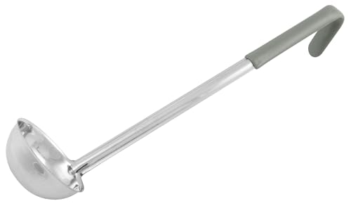 Winco Prime One Piece Stainless Steel Ladle, NSF Listed,Gray