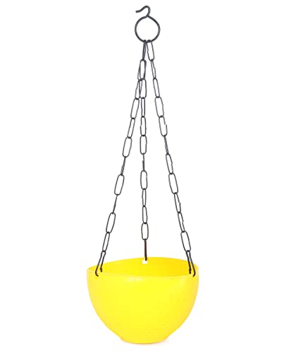 JOREN Hanging Flowers Pots with Metal Hanging Chain Hanging Planers for Balcony, Home, Garden Decor Indoor and Outdoor Planting Pots for Plants Multicolour Pack - 6,