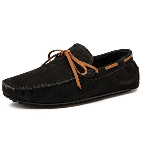 Men's Handmade Suede Leather Moccasins - Comfortable, Non - Slip, Casual Loafer Flats for Indoor & Outdoor