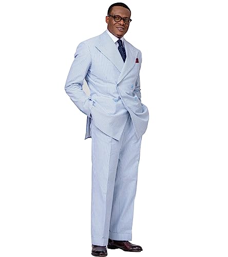 Amazon.com: Seersucker Mens Suit Striped 2 PCS Leisure Peak Lapel