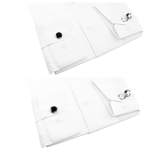 Image of Mens Button Covers Tuxedo Shirt Cufflinks Alternative | Fake cufflinks and alternative fashion jewelry accessories for mens formal business dress shirts suits and groomsmen