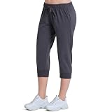 ROSS CAMP Jogginghose Damen 3/4 - Sporthose Capri Kurze Hose Yogahose Damen, Freizeithose Laufhose Sommer Kurz Hosen,Trainingshose Fitness Sweathose (Anthrazit, XXL)