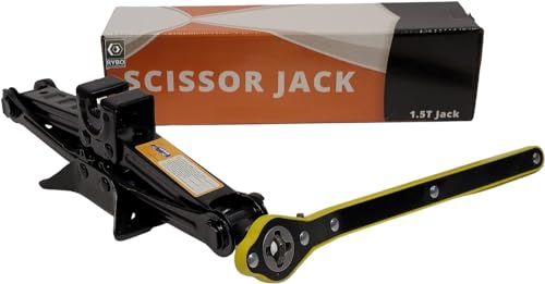 Ellis Excellence Scissor Jack for Lifting Cars – 1.5 Ton (1.5T) | Compact, Universal Jacks for Tire Changing, Lifting & Repair | Car Boot Accessories for Drivers, DIY Use & Workshops