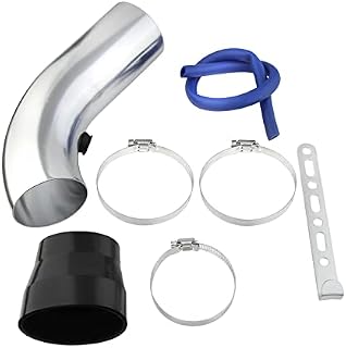 Skyplanet Universal 3" Car Cold Air Intake Filter Alumimum Induction Pipe Hose Kit(Silver)
