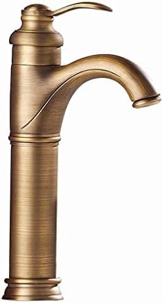 Aycdl Faucets, Water-Tap Europupc Style Copper Bathroom Faucet,Antique Short Teapot Basin Washbasin/High