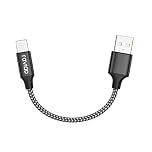 RAVIAD iPhone Cable Short [0.5FT/15CM, MFi Certified] Nylon Braided iPhone Charger Cable USB Fast Charging Lightning Cable for iPhone 11 Pro Max X XS XR 10 8 8 7 Plus 6 6s 5s 5 SE 2020 - Black