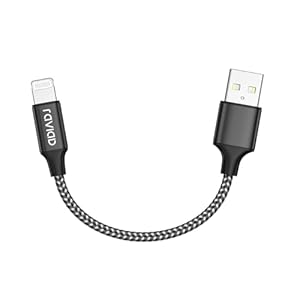 RAVIAD iPhone Cable Short [0.5FT/15CM, MFi Certified] Nylon Braided iPhone Charger Cable USB Fast Charging Lightning Cable for iPhone 11 Pro Max X XS XR 10 8 8 7 Plus 6 6s 5s 5 SE 2020 - Black