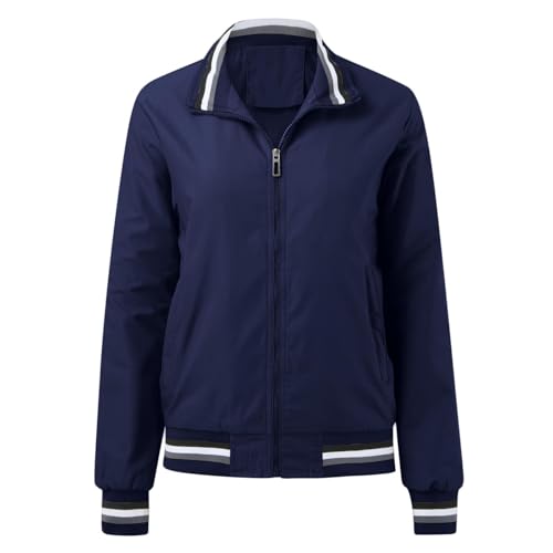Kubbon Womens Casual Bomber Jackets Lightweight Zip Up Baseball Jacket Coats Casual Long Sleeve Windbreaker Trendy Streetwear3