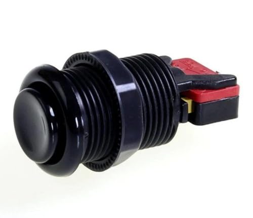 Push Button with Horizontal Microswitch (Black), by RetroArcade.us