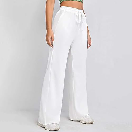 Pantalon de jogging long en coton blanc uni taille XS à poches - 2