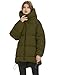 Rousytn Womens Hooded Puffer Jacket Thicken Full-Zip Winter Warm Quilted Down Coat (Brown-XS)