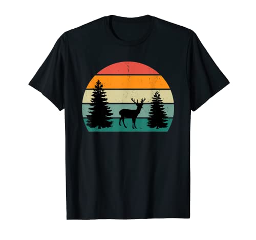 Deer Trees Forest Sunset Graphic Design T-Shirt