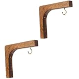 Porte-plantes suspendu en forme de l en bois : exquis et moderne, ajoute du chic et de l'élégance, peut être installé sur des poteaux de terrasse ou des murs intérieurs, crochets pour suspendre des plantes