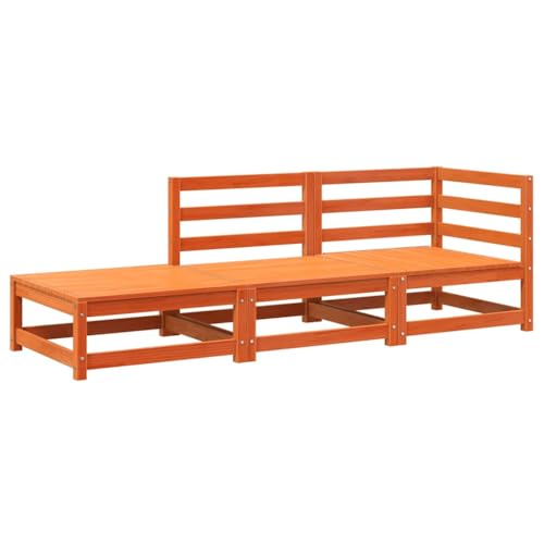 vidaXL Solid Pine Wooden Garden Sofa Set with Footstool