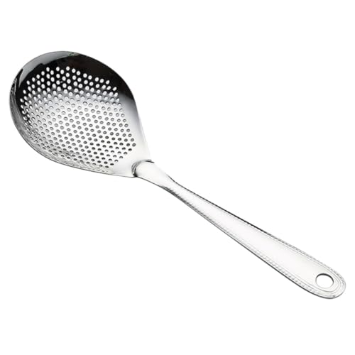 Hemobllo Cuillère Écumoire en Acier Inoxydable Argentée pour Fondue Chinoise, Filtre à Mailles Fines, Ustensile Cuisine Résistant sans Abîmer Mains, pour Hot Pot
