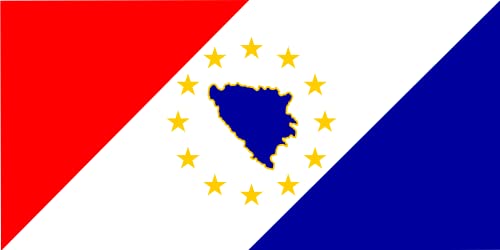 Drapeau BiH grand format de la deuxième proposition historique Second flag - 2