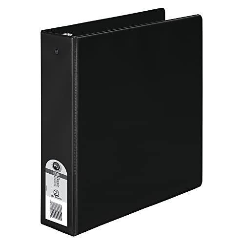 Wilson Jones 368 Basic Round Ring Binder, 2 Inch, Black (W368-44NB)