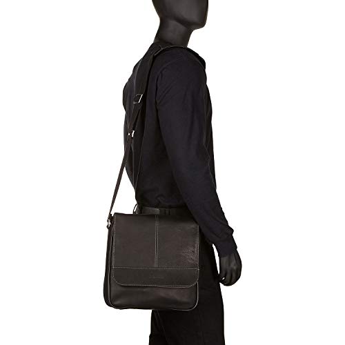 Kenneth Cole Reaction Manhattan Tablet Shoulder Messenger Bag Colombian Leather Laptop Rfid Travel Briefcase Satchel For Office, Work, School, & Travel, Black #TOP6