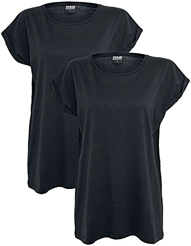 URBAN CLASSICS Damen Extended Shoulder Tee T‑Shirt, Schwarz, M EU