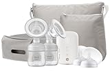 Philips AVENT Double Electric Breast Pump Advanced, with Natural Motion Technology, with Clear Natural Response Baby Bottles, White Pump, Gray Bag, Pouch, and Belt, SCF394/62