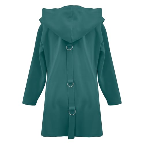 Hooded Jackets for Women 2025 Single Breasted Hooded Trench Coats Lapel Long Sleeve Casual Lightweight Fall Overcoat3