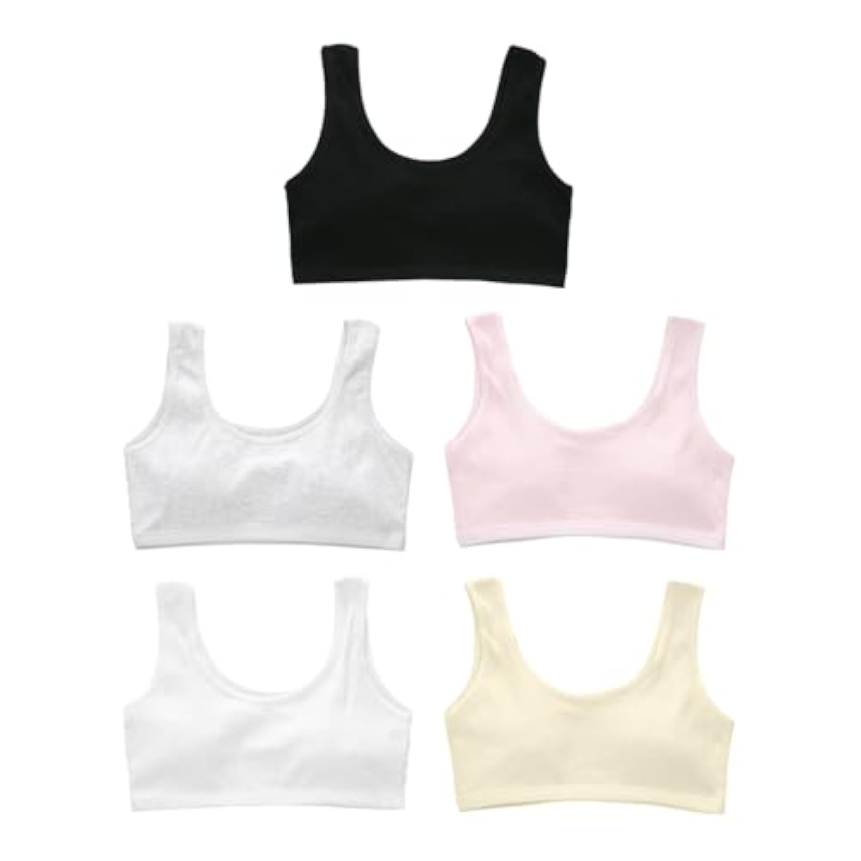 5 Piezas Para Chalecos Para Niñas, Sujetador Deportivo De Algodón, Chaleco De Entrenamiento, Ropa Interior Deportiva Infantil.