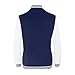 Outofgas Women's Baseball Varsity Jacket Causal Button Down Letterman Bomber Jacket Lightweight Sweatshirts Coat Navy