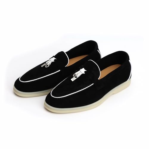 Image of XOBZJH Women's Leather Suede Loafers Flats - Slip-On Penny Loafers with Soft, Comfortable Driving & Dress Shoes for Casual Office Work All Day