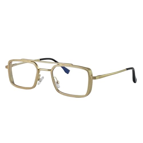 Lunettes de soleil rectangulaires monture métallique de luxe protection UV400 premium