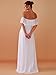 Ever-Pretty Womens Off Shoulder Ruffle Top Maxi Party Dresses White US6