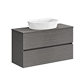 muebles ceniza y blanco color paredes Las medidas del mueble de baño son de: 100 cm (largo) x 54,5 cm (altura) x 39 cm profundidad. Medidas Top: 100 cm (largo) x 39 cm profundidad. Medidas lavabo: 50 cm (largo) x 38 cm (profundidad) x 13 cm (altura).