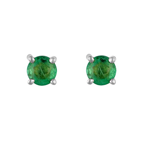 Ivy Gems Pendientes de Oro Blanco de 9k con Esmeralda para Mujer, Verde (Emerald) Cover