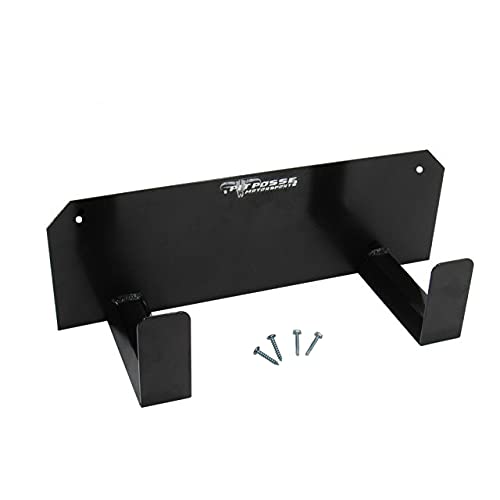 Pit Posse Pp125Bk Dual Helmet Rack Holder Enclosed Race Trailer Garage Shop - Made In Usa - Aluminum Storage Organizer Hanger For Motorcycle Bike Helmets - Mounting Hardware Included (Black) #TOP3