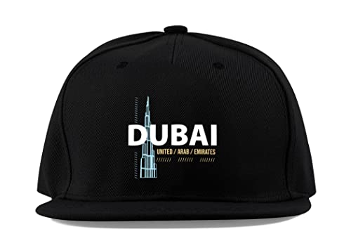 Casquette de baseball Dubai UAE visière plate en coton, chapeau trucker de sport respirant