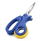 2-in-1 Scissors & Integrated Clear Sticky Tape Dispenser Cutter β Desktop Tape Dispenser for Gift Wrapping, Multi-Purpose Scissor with Tape for Office, School, and Home Use (1Pcs)