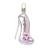 Material: Glas / mundgeblasen Inge-glas - Christbaumschmuck, Baumschmuck - High Heel mit Blüte - 9,5 cm - mundgeblasenes Glas