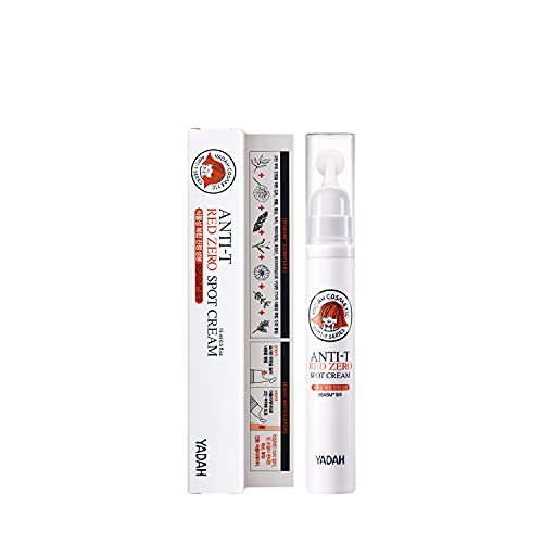 YADAH Anti Trouble Red Zero Spot Cream, Easy Application Acne Spot Treatment, Natural Niacinamide Acne Treatment, 100% Vegan Formula For Acne Care, Acne Whitehead Scar Solution Treatment 0.5 FL.Oz.