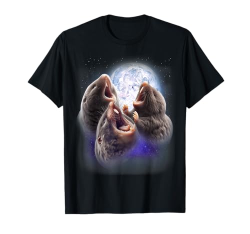 3 Moles Howling At The Moon Shirt Funny Animal Mole Lover T-Shirt