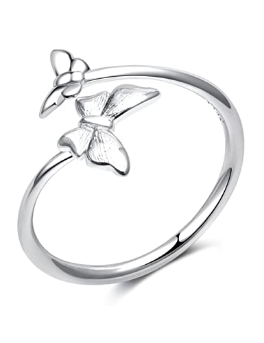 Its4Yeo Solid 925 Sterling Silver Butterfly Adjustable Open Ring Valentine Anniversary Birthday Jewelry Gifts For Women Girls #TOP6