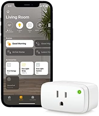 Eve Energy - Apple HomeKit Smart Home, Smart Plug & Power Meter with Built-in Schedules & Switches, App Compatibility, Bluetooth and Thread