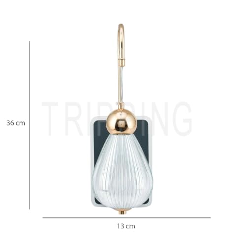 Image of ultimate 8WATT Crystal Diamond Wall Lamp with 3-in-1 Light Color: White, Warm, Natural - Gold Finish Indoor Decorative Lighting