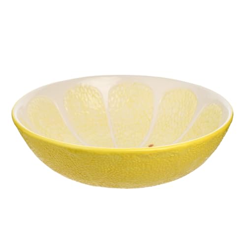 Hestia - Piatto da portata in ceramica smaltata gialla, decorazione per la casa, regalo per hosting, cene e feste per primavera/estate, altezza: 9 cm x larghezza: 26 cm.