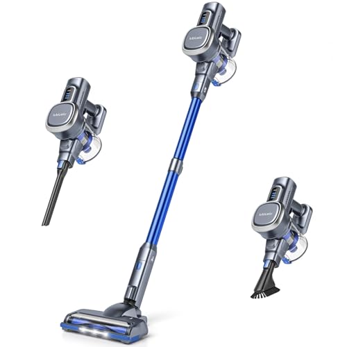 Lubluelu - Aspirador inalámbrico para escoba para aspirador inalámbrico, potente y práctico para todo tipo de suelos, alfombras y pelo de animales